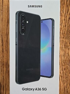 Samsung Galaxy A36 5G Smartphone - Black and Blue Display